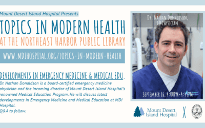 September 16th Summer Speaker Series with Nathan Donaldson, DO/MHA/FACEP, MDI Hospital